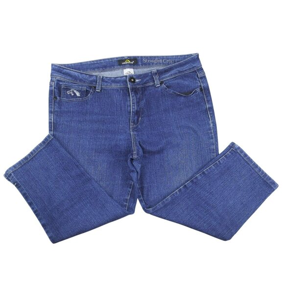 Vintage Jordache Womens Jeans Straight Crop Bling Pockets Dark size 12  JH931 - Picture 2 of 5